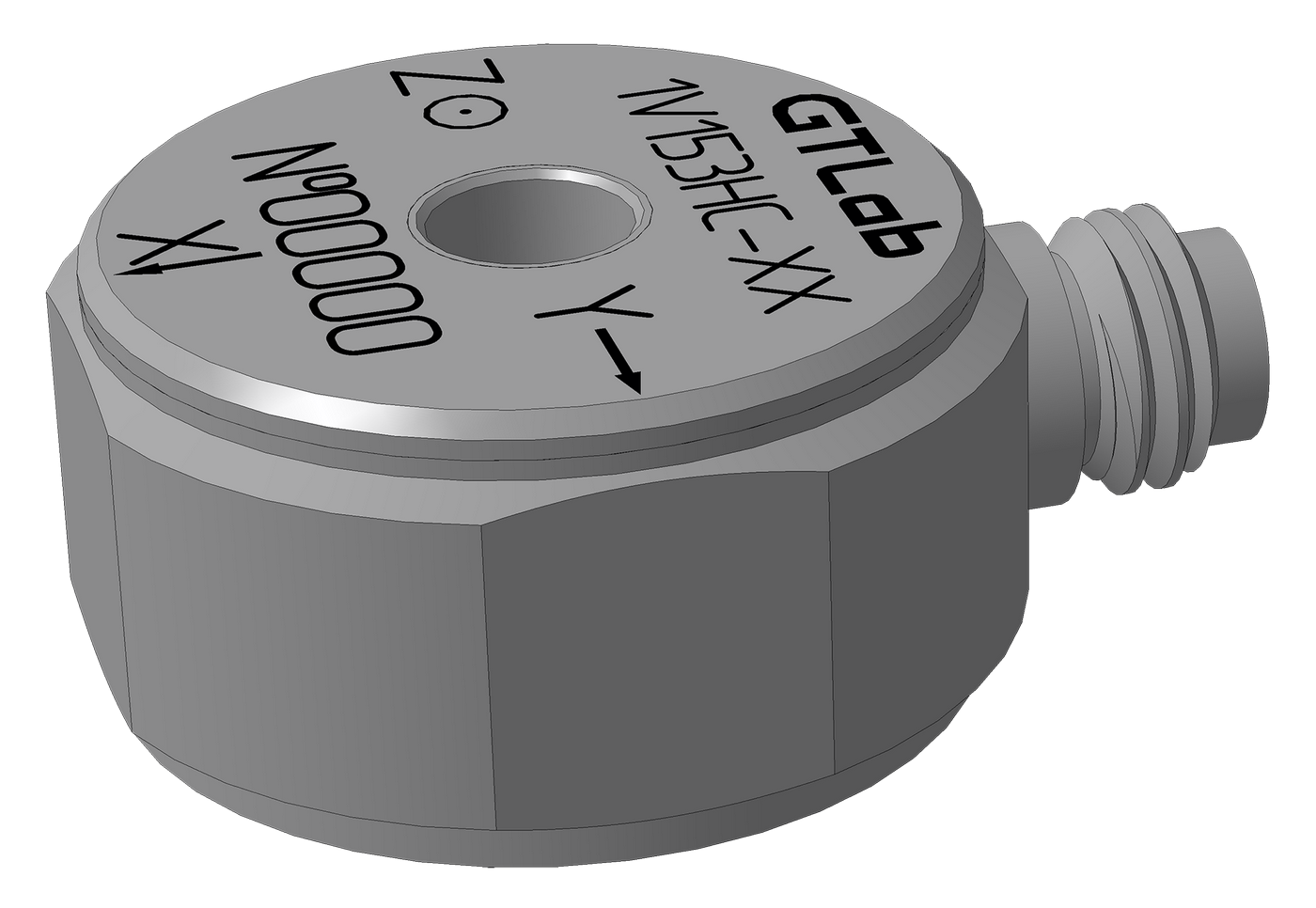 Акселерометр с выходом по напряжению трехкомпонентный GTLAB 1V153HC-100 Датчики ускорения (акселерометры)